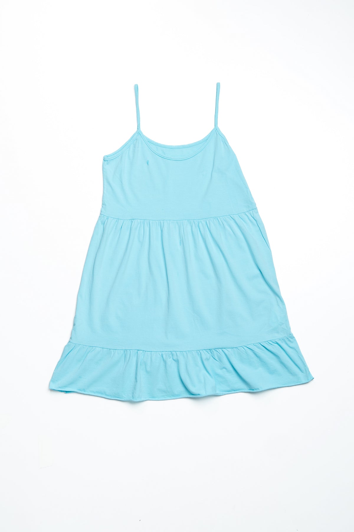 VESTIDO BABADO AZUL